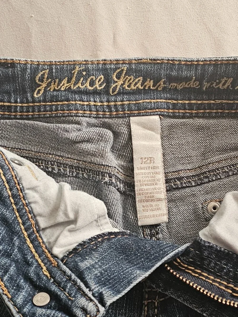 Justice Girls Denim Shorts Size 12R Blue Jean Shorty Classic 5 Pocket School